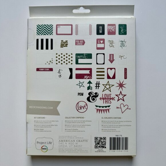 Scrapbooking Project Life Heidi Swapp Glitter Pocket Cards Embellishment - Picture 2 of 2